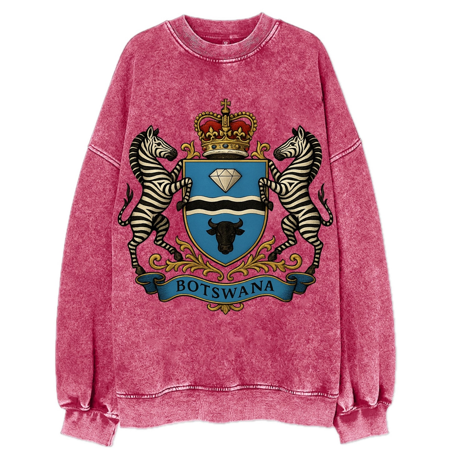 Botswana Heritage Badge  - Vintage Sweatshirt - Pink