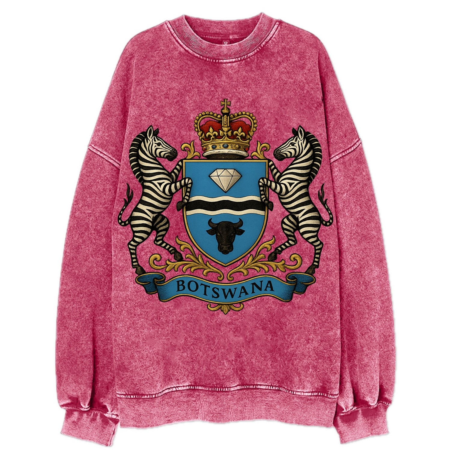Botswana Heritage Badge  - Vintage Sweatshirt - Pink