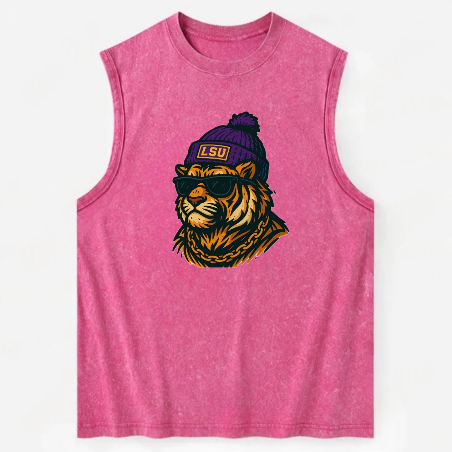 LSU Mike Tiger - Vintage Washed Tank - Pink