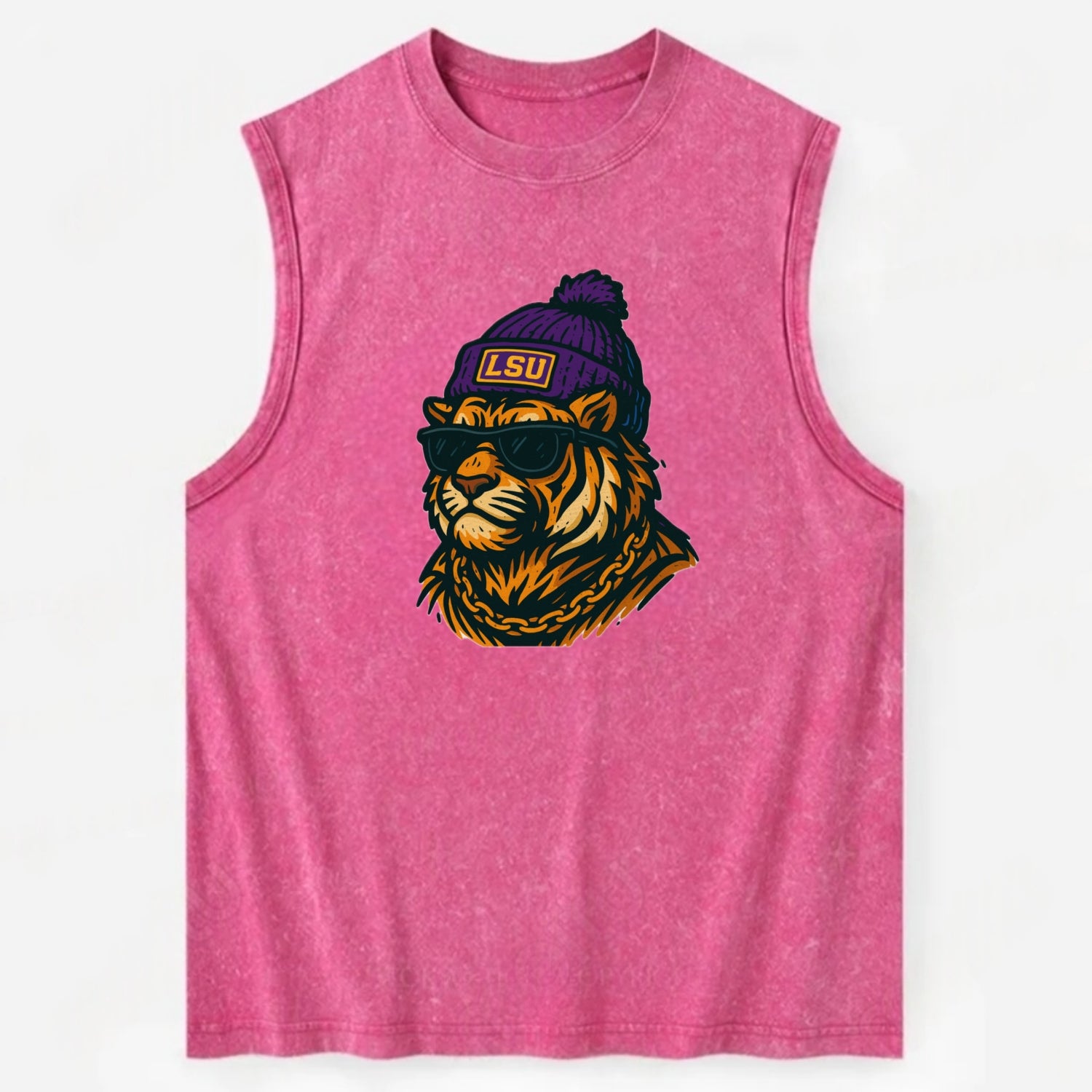 LSU Mike Tiger - Vintage Washed Tank - Pink