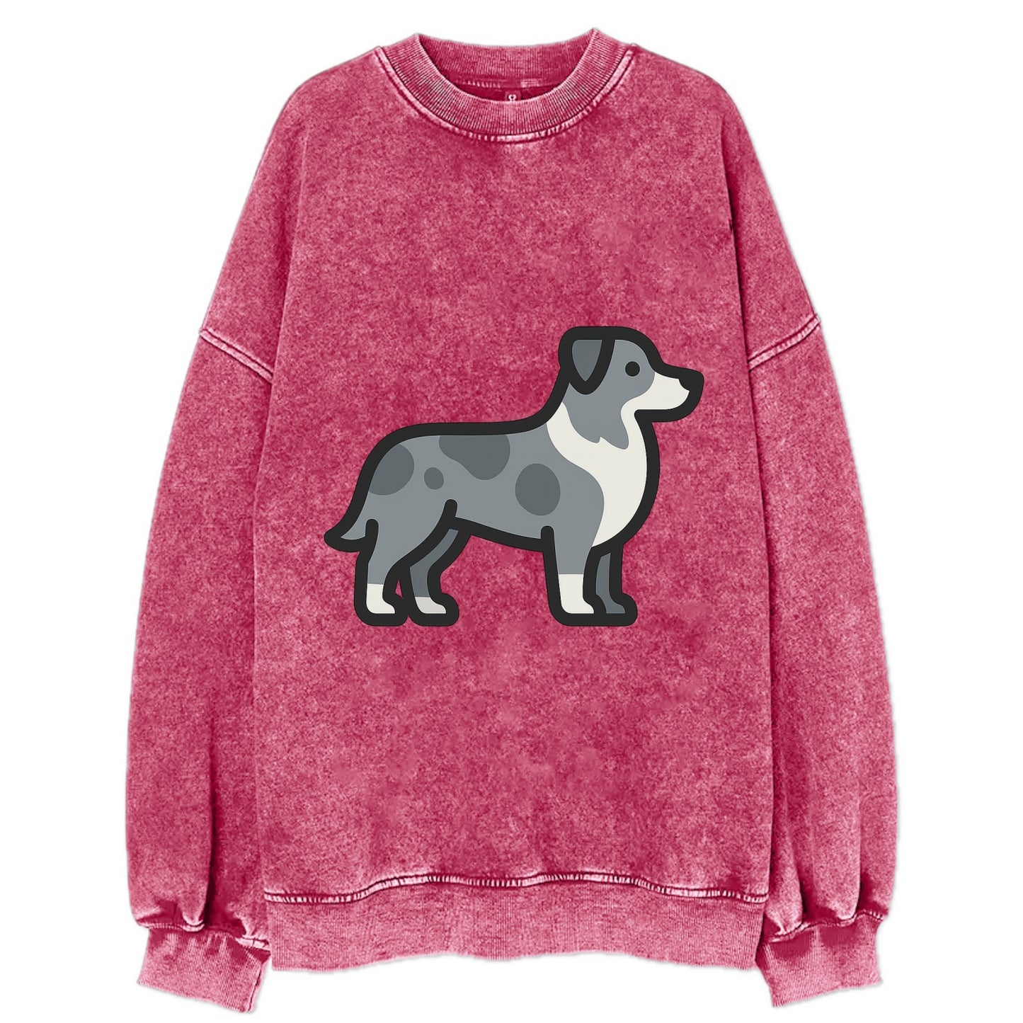 Australian Shepherd - Blue merle flat side profile - Vintage Sweatshirt - Pink