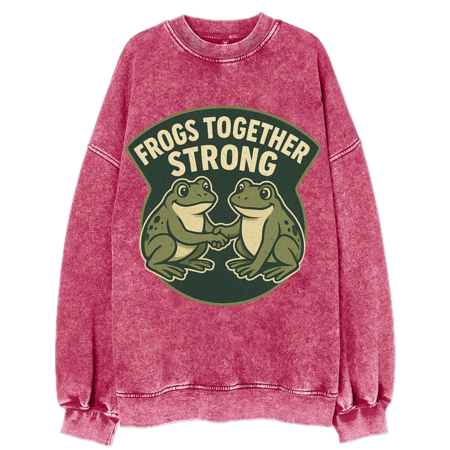 Frogs Together Strong 3 - Vintage Sweatshirt - Pink