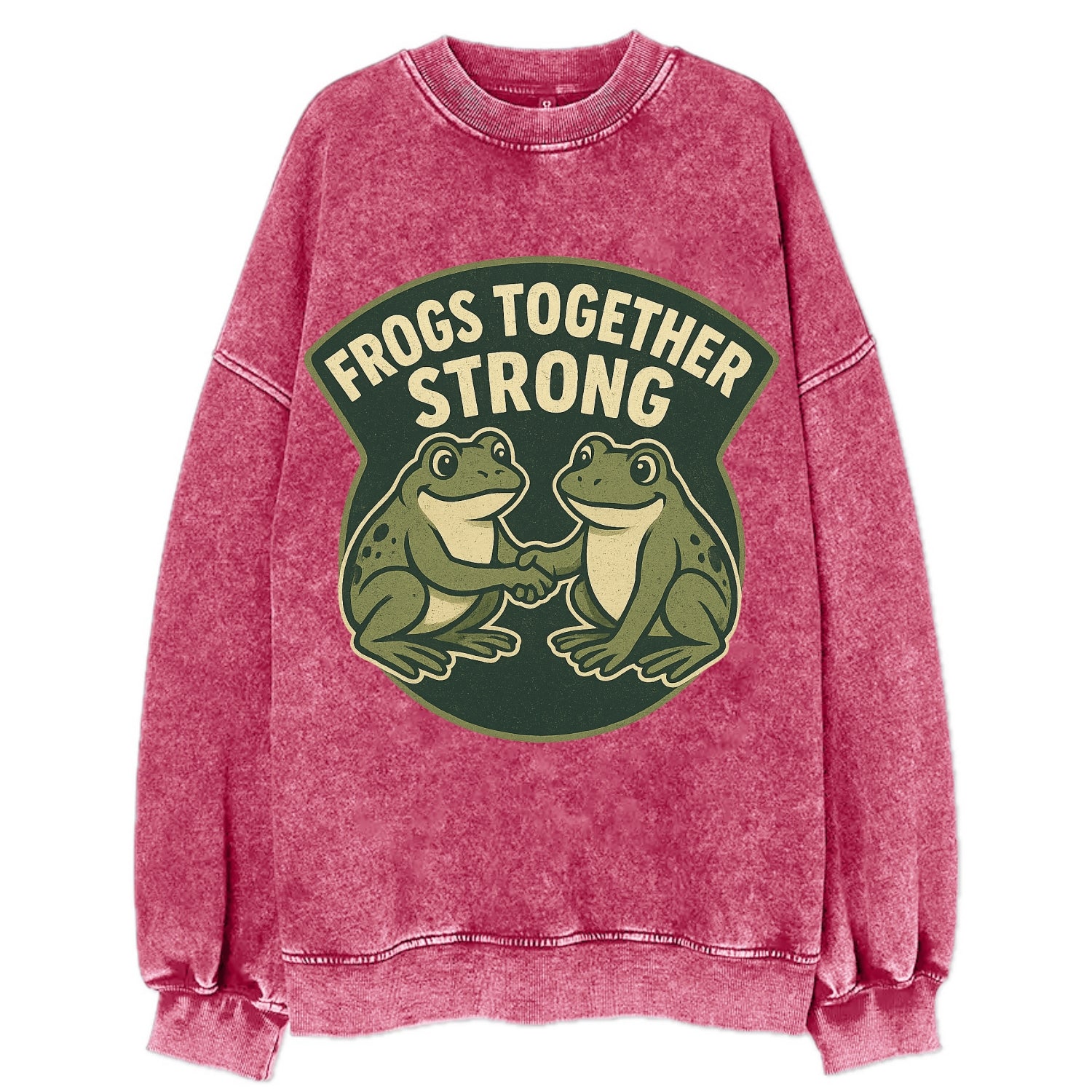 Frogs Together Strong 3 - Vintage Sweatshirt - Pink