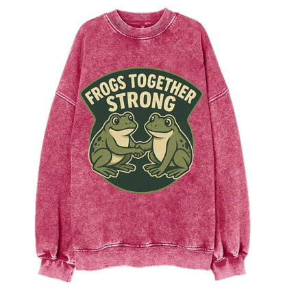 Frogs Together Strong 3 - Vintage Sweatshirt - Pink