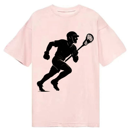 Lacrosse player cradling and running - Classic T-shirt - Pink