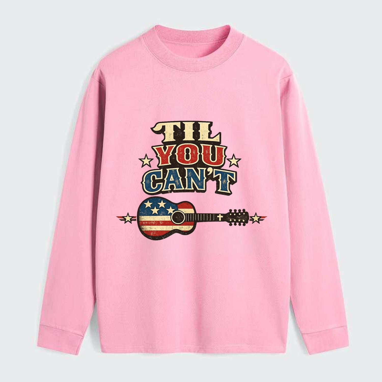Til You Cant - Flag Guitar - Classic Long Sleeve Shirt - Pink