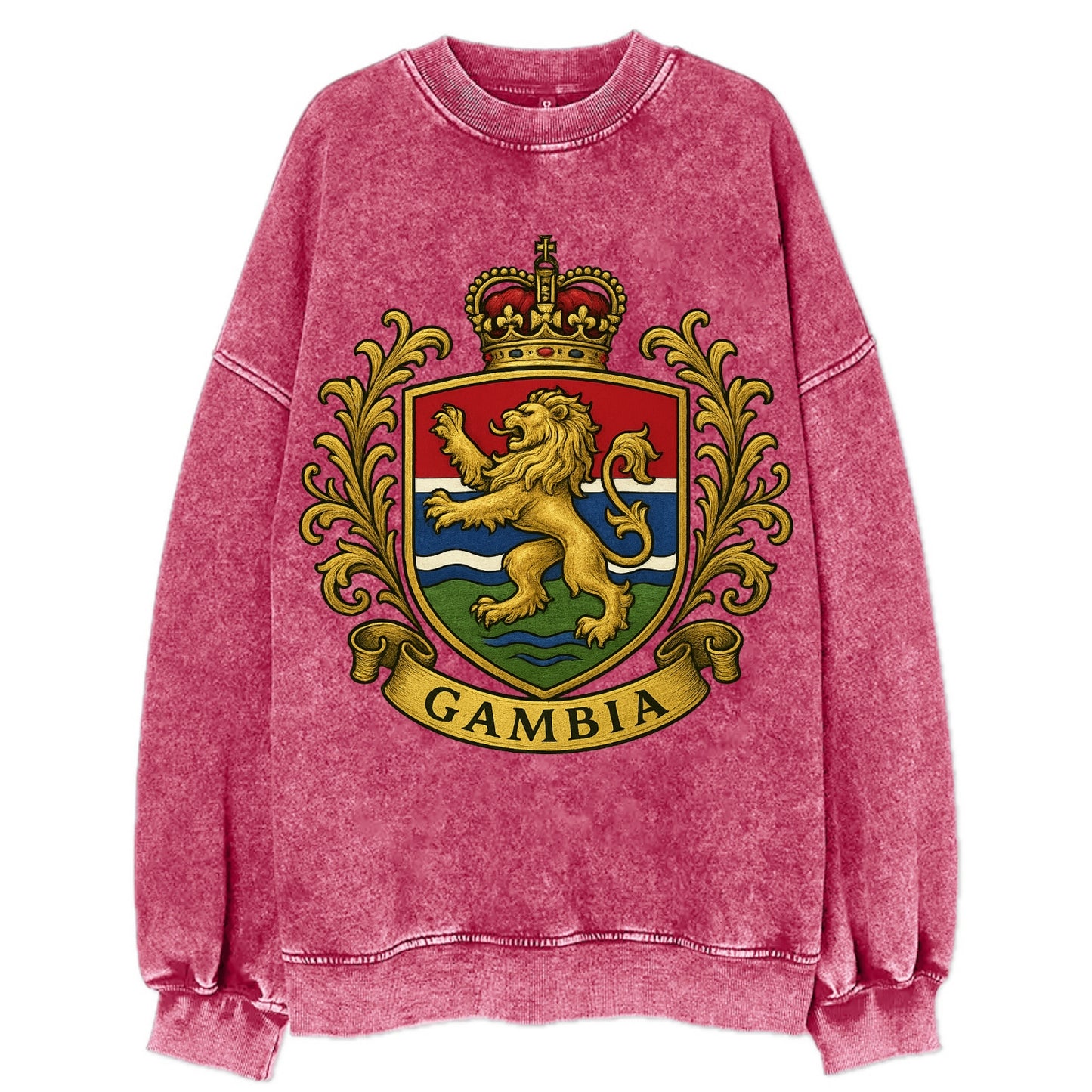 Gambia Heritage Badge  - Vintage Sweatshirt - Pink