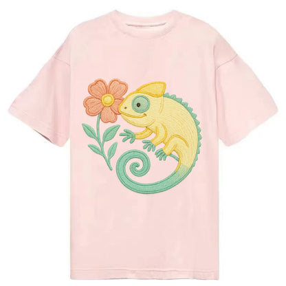 Yellow Chameleon - Classic T-shirt - Pink