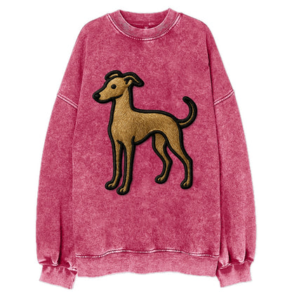 Italian Greyhound - Modern elegant silho - Vintage Sweatshirt - Pink
