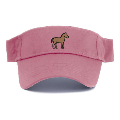 Horse - Brown standing pose flat side profile - Visor - Pink