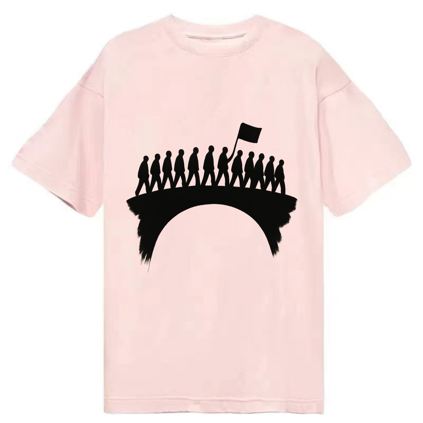 March on bridge silhouette - historic protest ink painting - Classic T-shirt - Pink