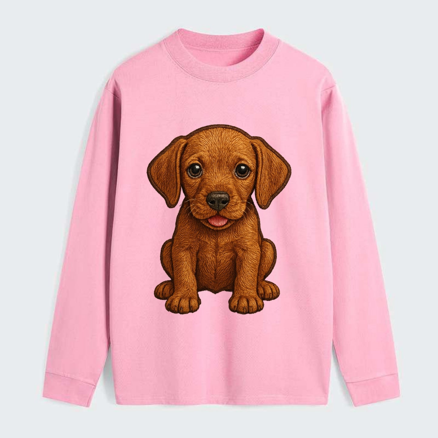 Baby Vizsla Puppy - golden rust coat, soulful eyes, athletic build, - Classic Long Sleeve Shirt - Pink