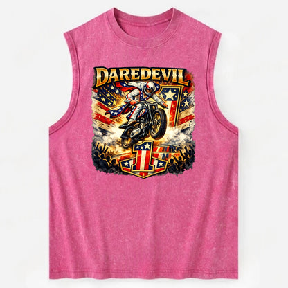 Daredevil Stunt Rider - Vintage Washed Tank - Pink