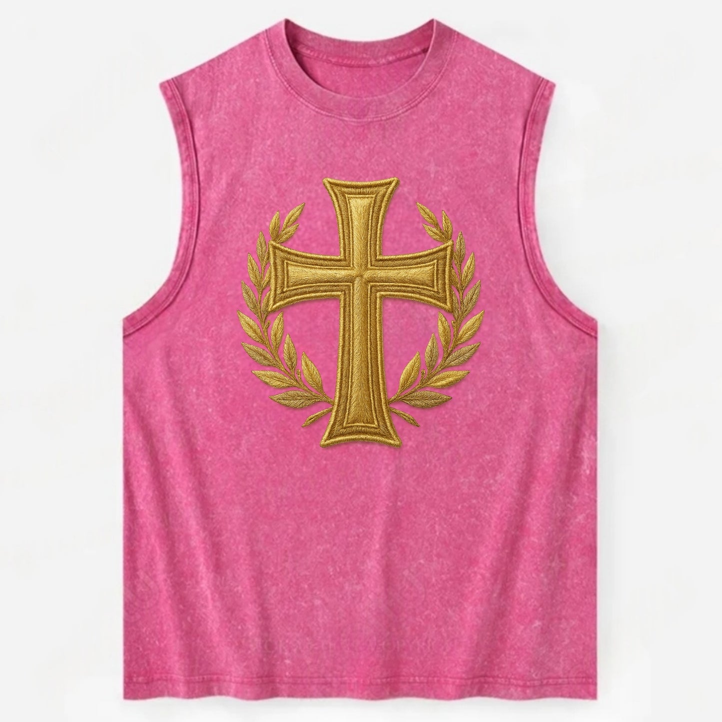 Victory Cross  - Vintage Washed Tank - Pink