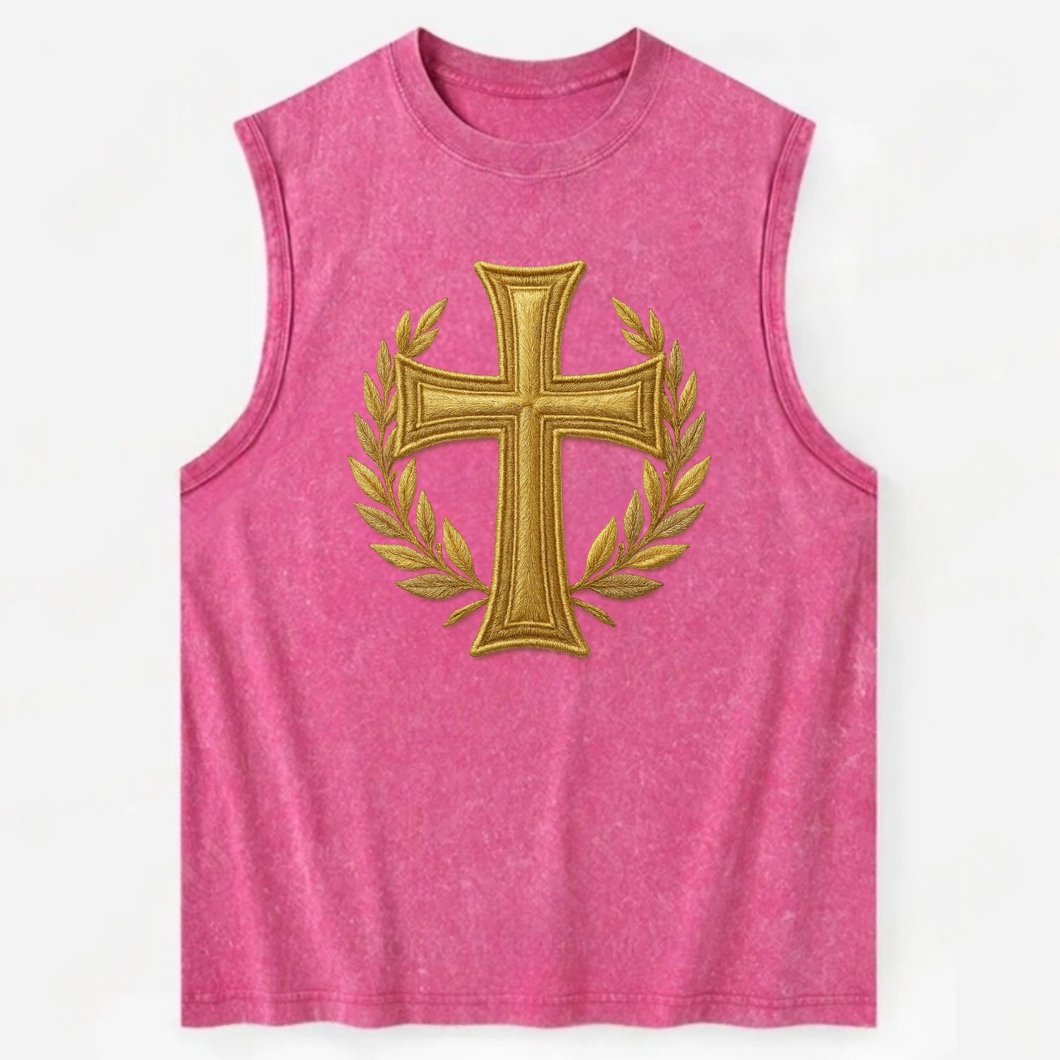 Victory Cross  - Vintage Washed Tank - Pink