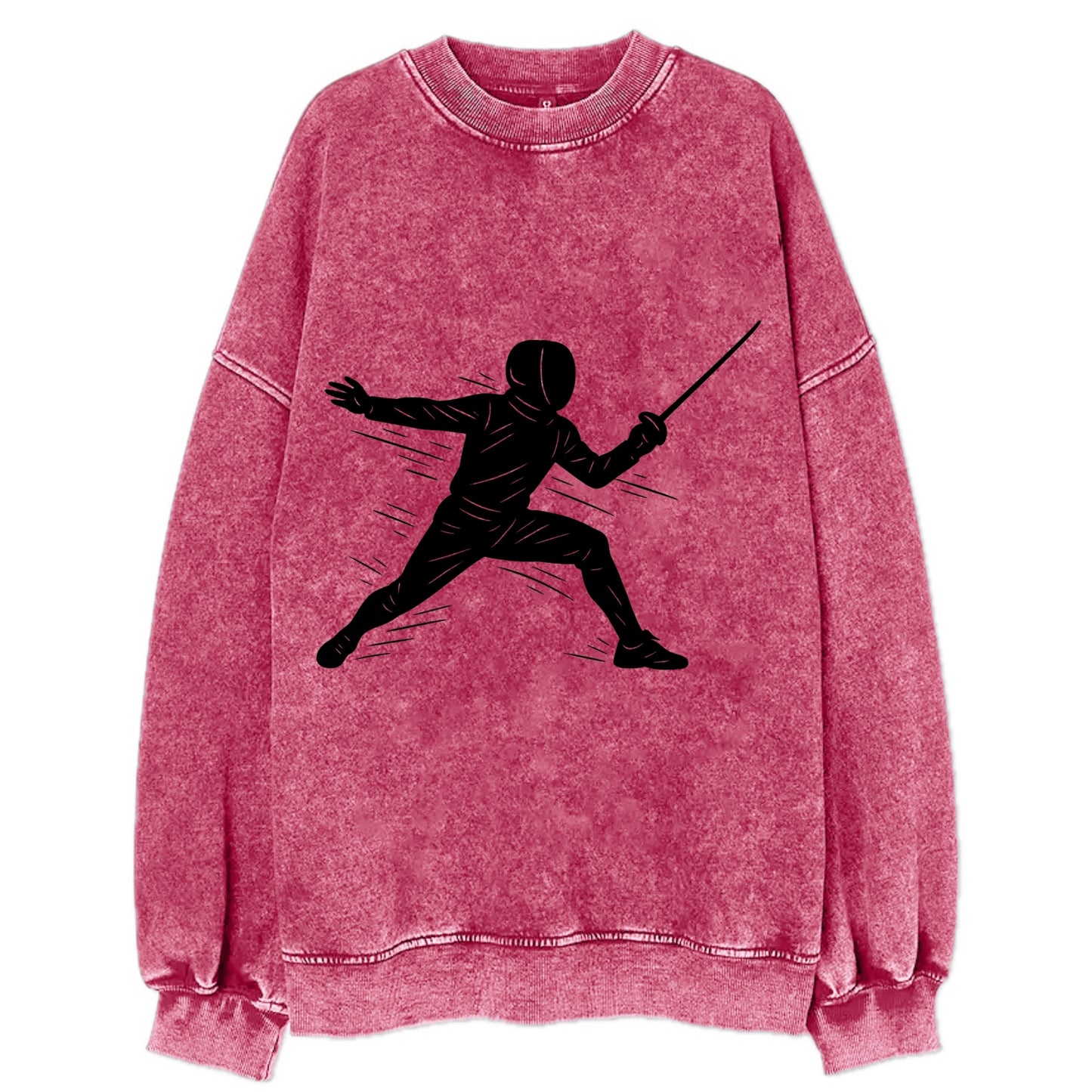 Fencer lunging attack position - Vintage Sweatshirt - Pink