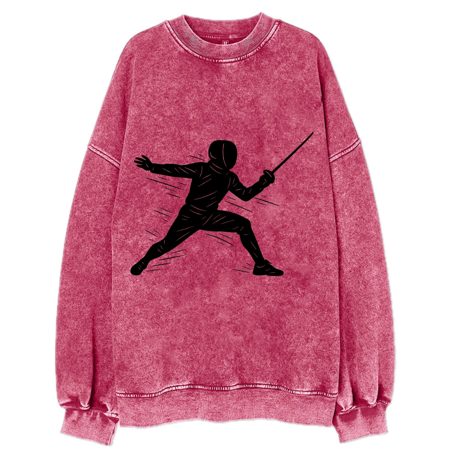 Fencer lunging attack position - Vintage Sweatshirt - Pink