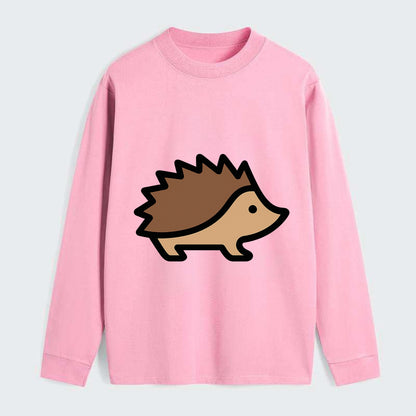Hedgehog - Brown spiky back flat side profile - Classic Long Sleeve Shirt - Pink
