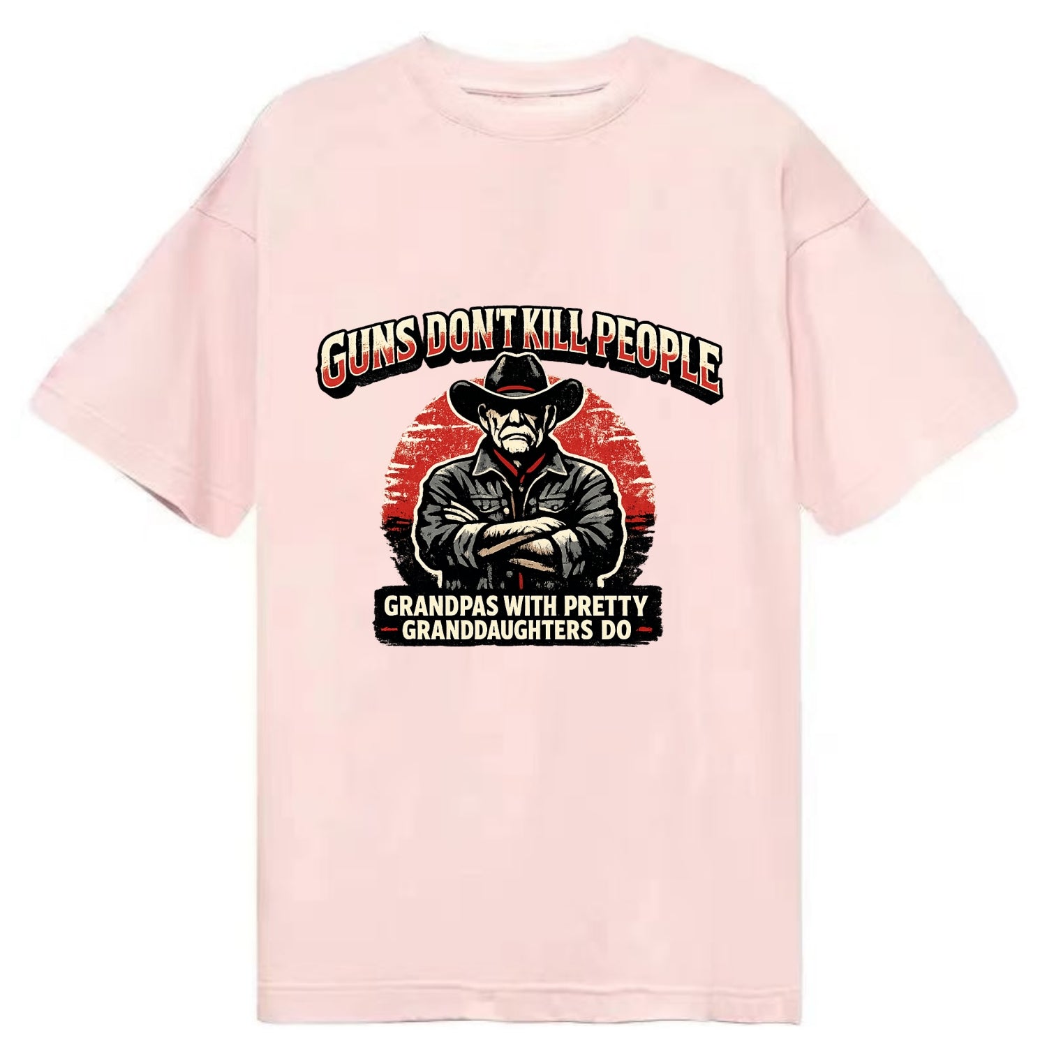 Grandpas Pretty Granddaughters - Cowboy - Classic T-shirt - Pink