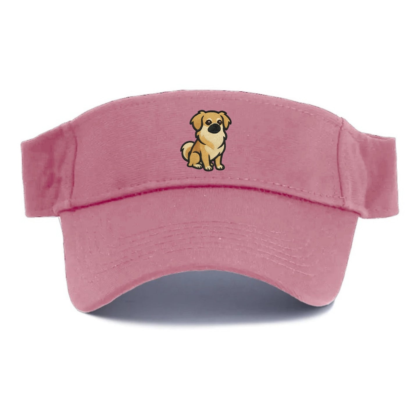 Tibetan Spaniel - Fawn small dog embroidered design - Visor - Pink