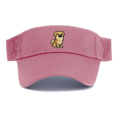 Tibetan Spaniel - Fawn small dog embroidered design - Visor - Pink