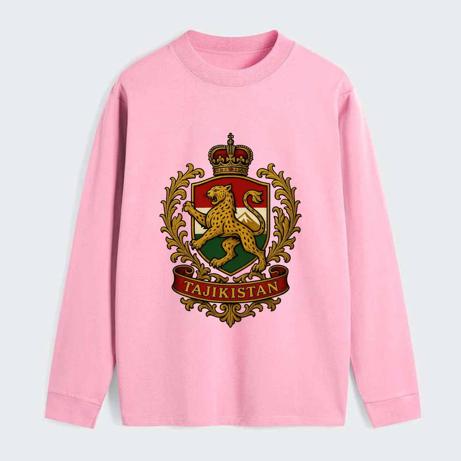 Tajikistan Heritage Badge - Classic Long Sleeve Shirt - Pink