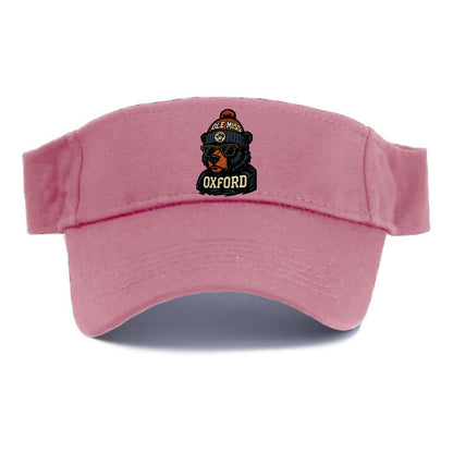Oxford Black Bear wearing Ole Miss beanie with rebel patch - Visor - Pink