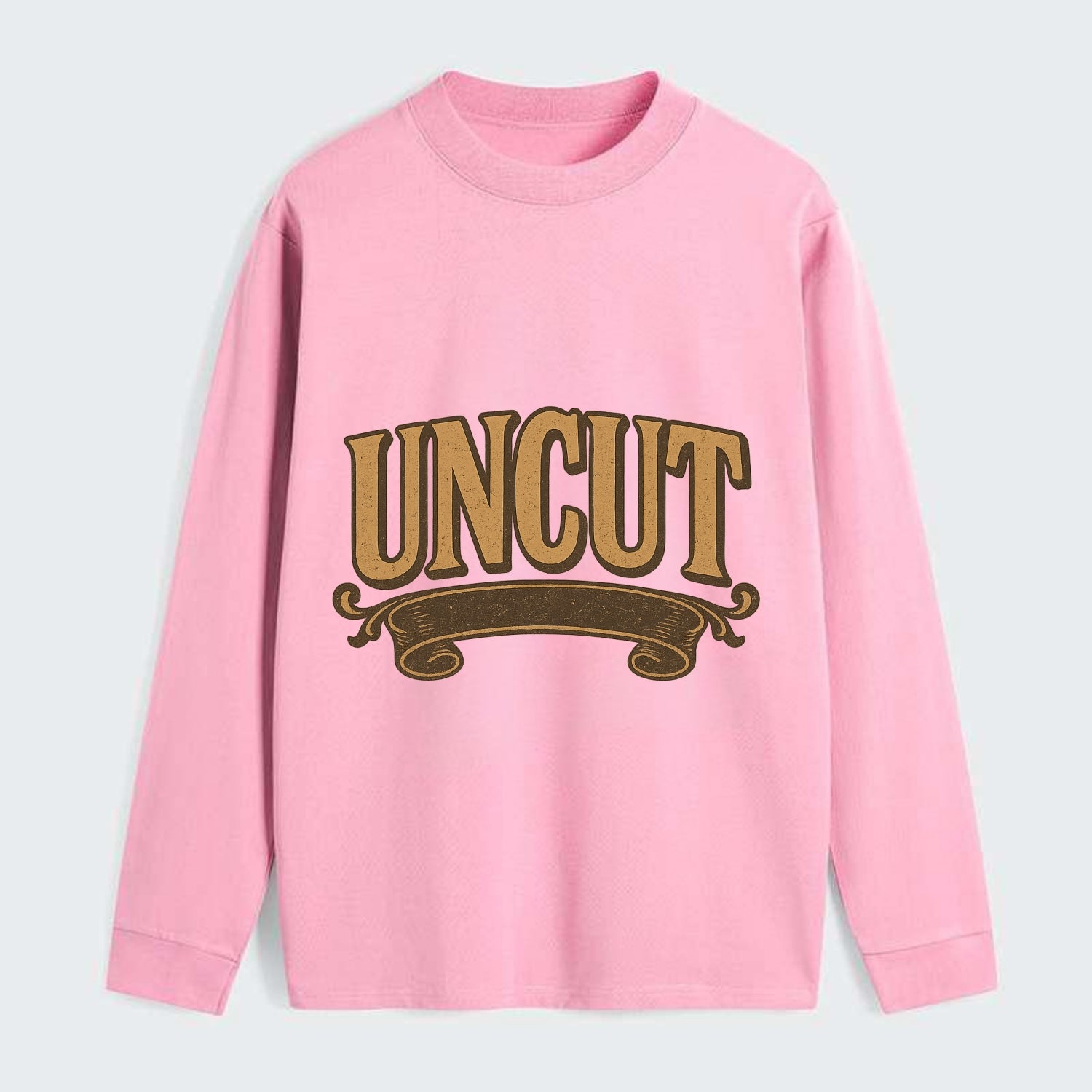 Bold typography design - "UNCUT" - pure, undiluted, authentic - Classic Long Sleeve Shirt - Pink