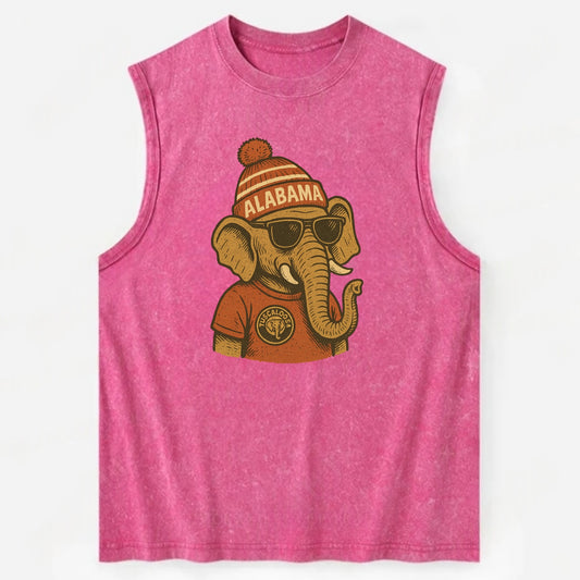 Tuscaloosa Crimson Elephant wearing Alab - Vintage Washed Tank - Pink