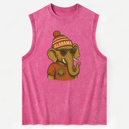 Tuscaloosa Crimson Elephant wearing Alab - Vintage Washed Tank