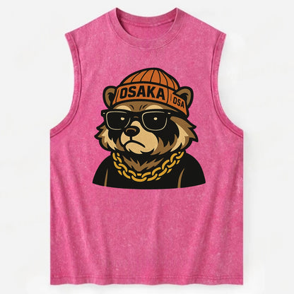 Osaka Tanuki - Vintage Washed Tank - Pink