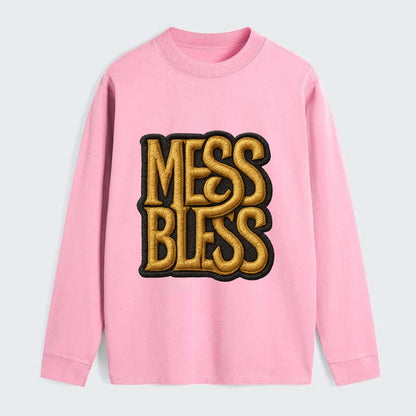 MESS;BLESS UP Gold Metallic Visor - Classic Long Sleeve Shirt - Pink