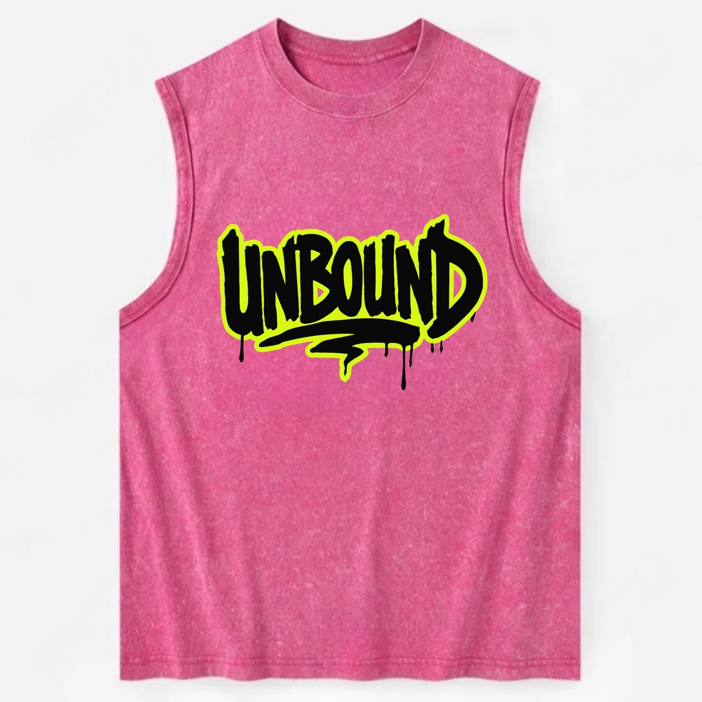 Bold typography design - "UNBOUND" - without limits, free from constraints - Vintage Washed Tank - Pink