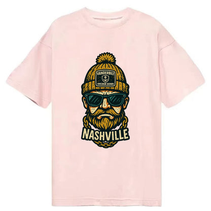 Nashville Commodore wearing Vanderbilt beanie with anchor patch - Classic T-shirt - Pink
