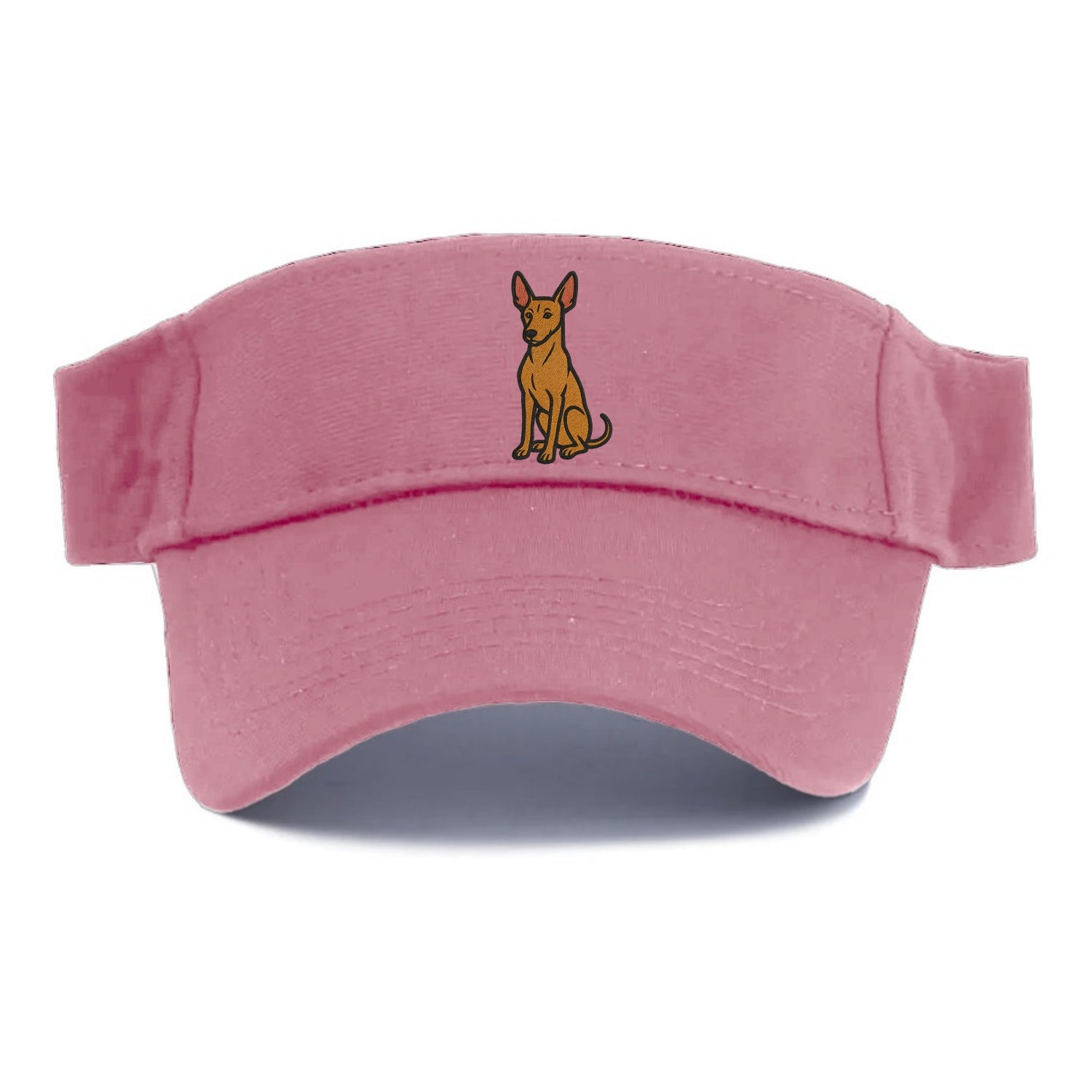 Pharaoh Hound - Tan colored embroidered pose - Visor - Pink