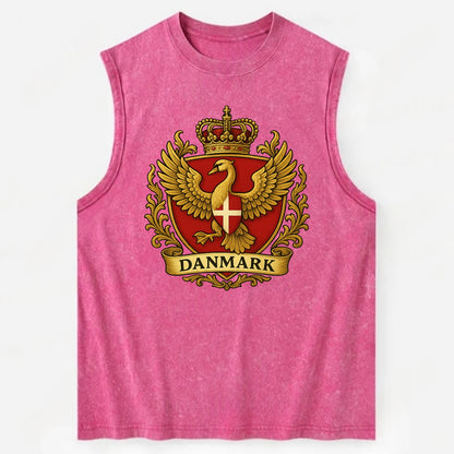 Denmark Heritage Badge  - Vintage Washed Tank - Pink