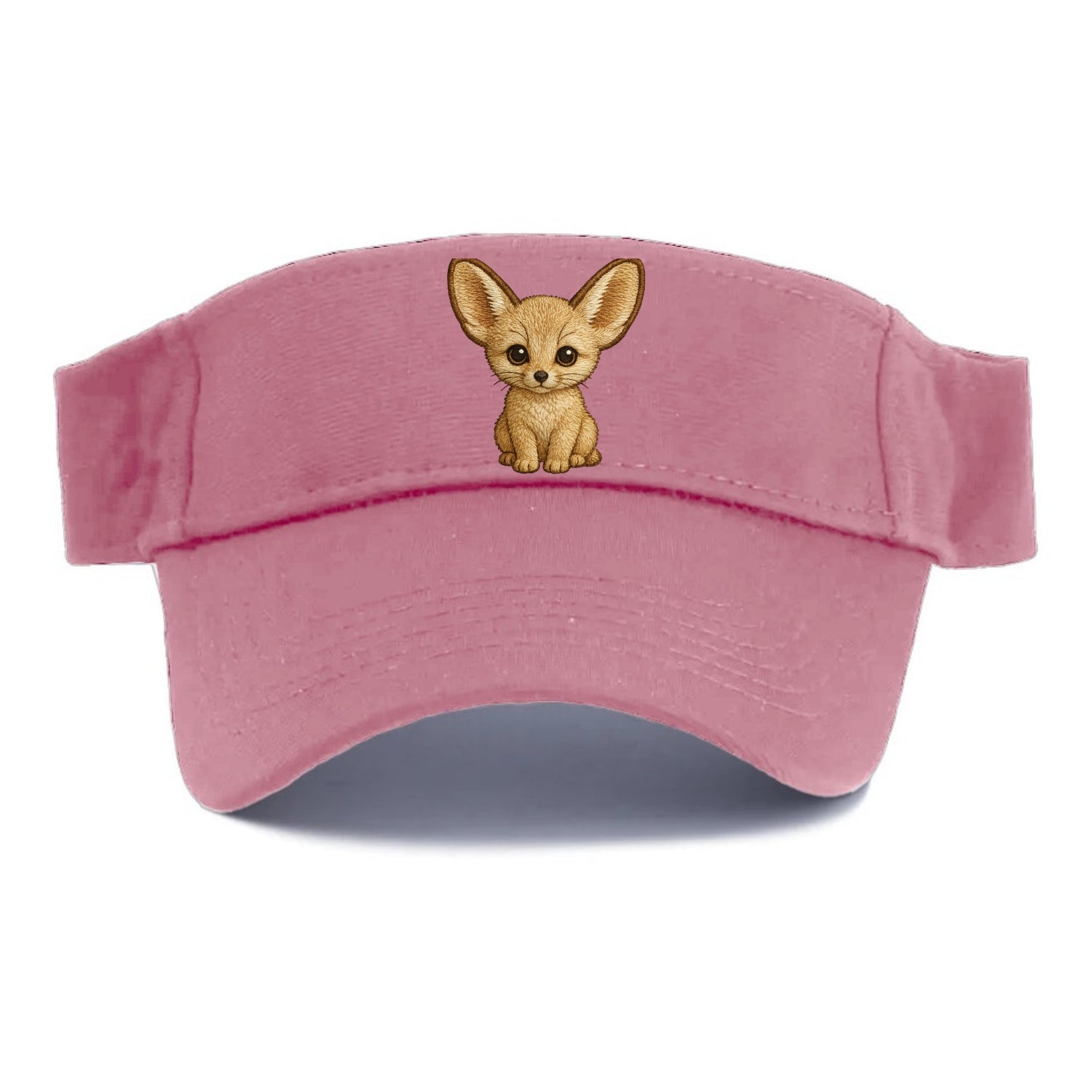Baby Fennec Fox - huge ears, cream fur, large dark eyes, front-facing, desert baby - Visor - Pink