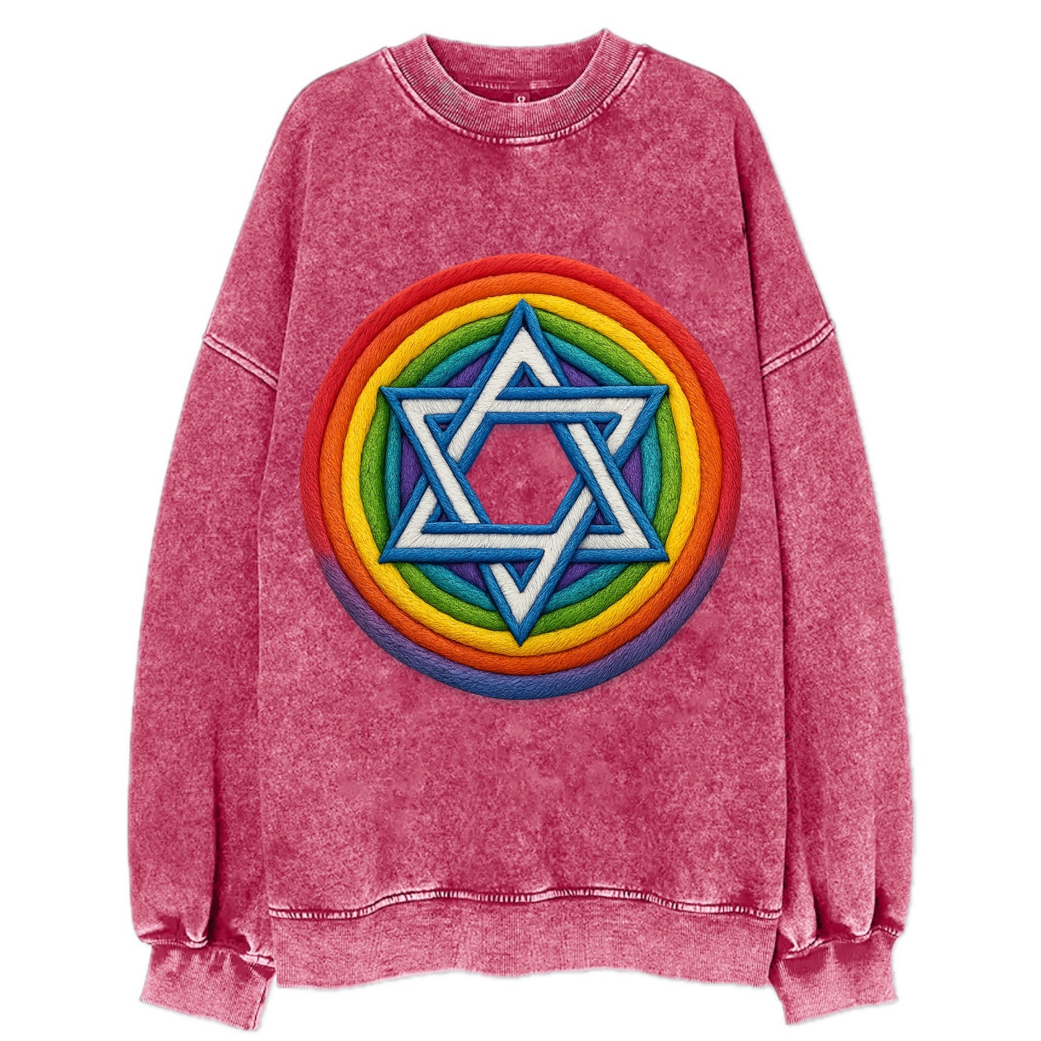 Star of David  - Vintage Sweatshirt - Pink