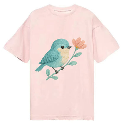 Aqua Chickadee - Classic T-shirt - Pink
