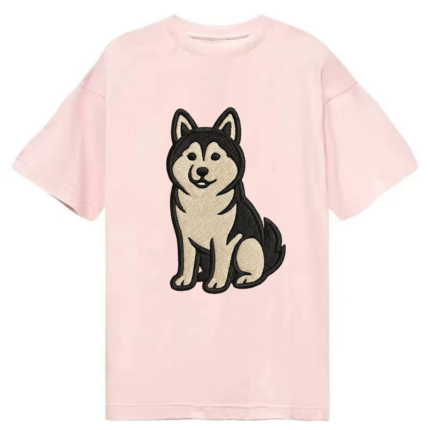 Pomsky - Pomeranian-Husky mix sitting po Classic T-shirt - Pink
