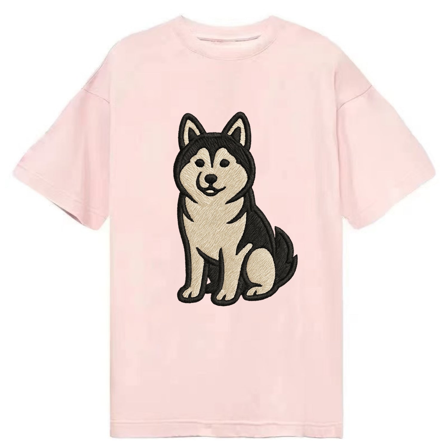 Pomsky - Pomeranian-Husky mix sitting po Classic T-shirt - Pink