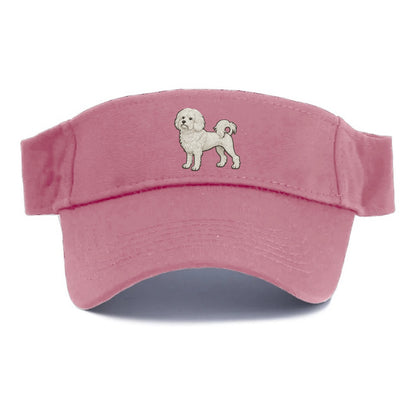 Löwchen - Little Lion Dog white embroidered pose - Visor - Pink
