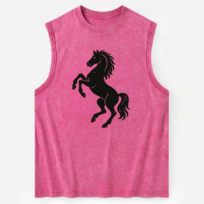 Stallion rearing on hind legs - Vintage Washed Tank - Pink