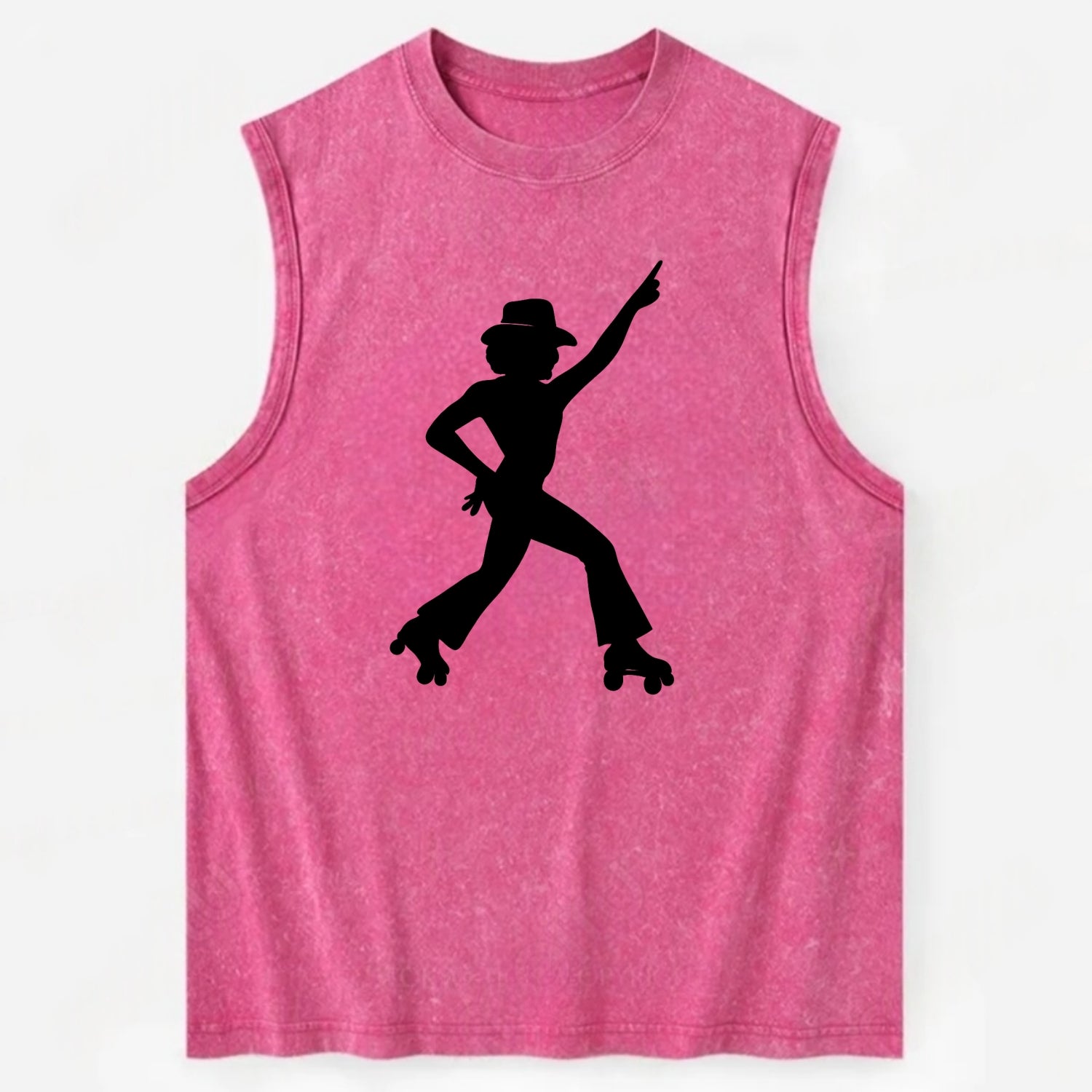 Retro roller skater in disco pose - Vintage Washed Tank - Pink