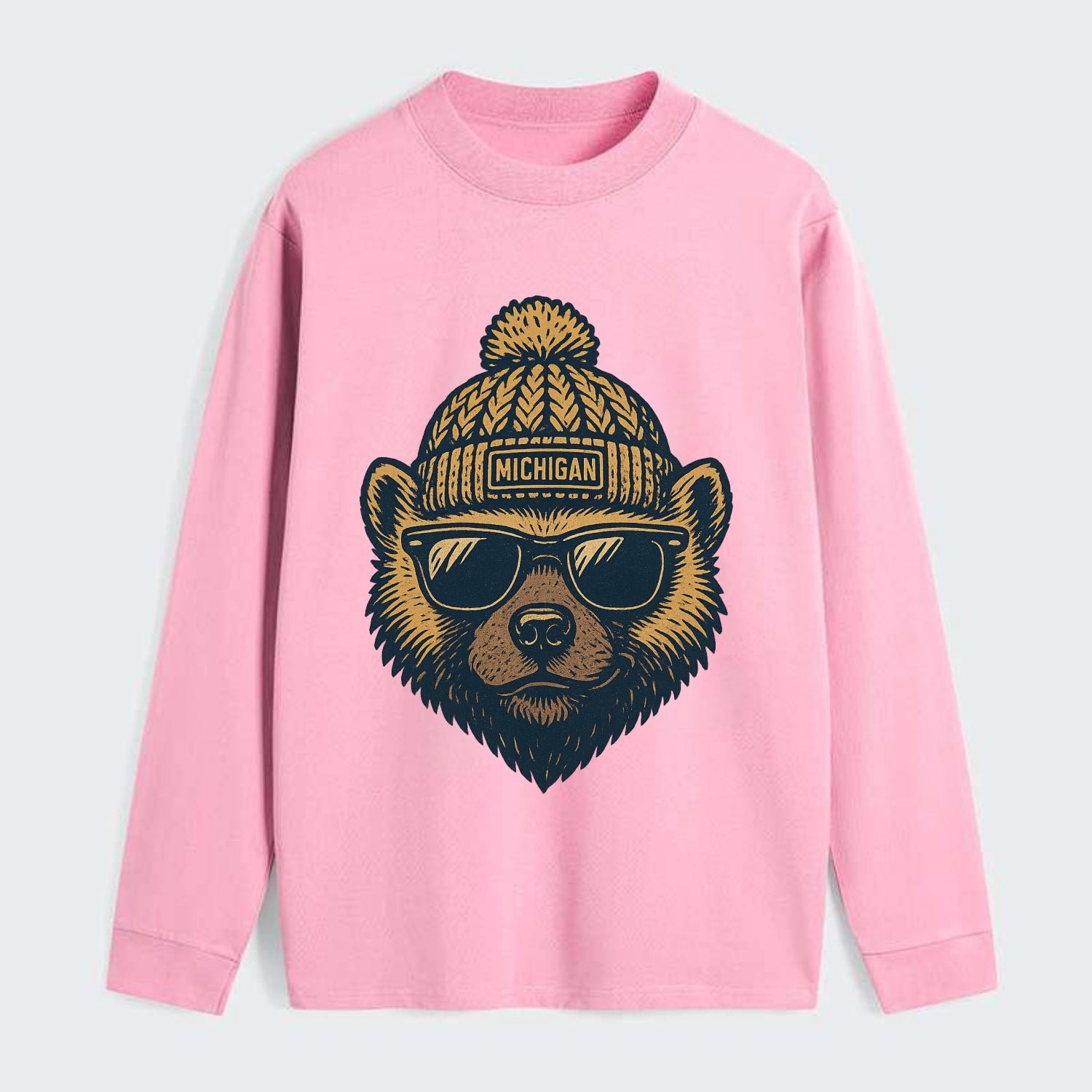 Ann Arbor Wolverine wearing Michigan bea - Classic Long Sleeve Shirt - Pink