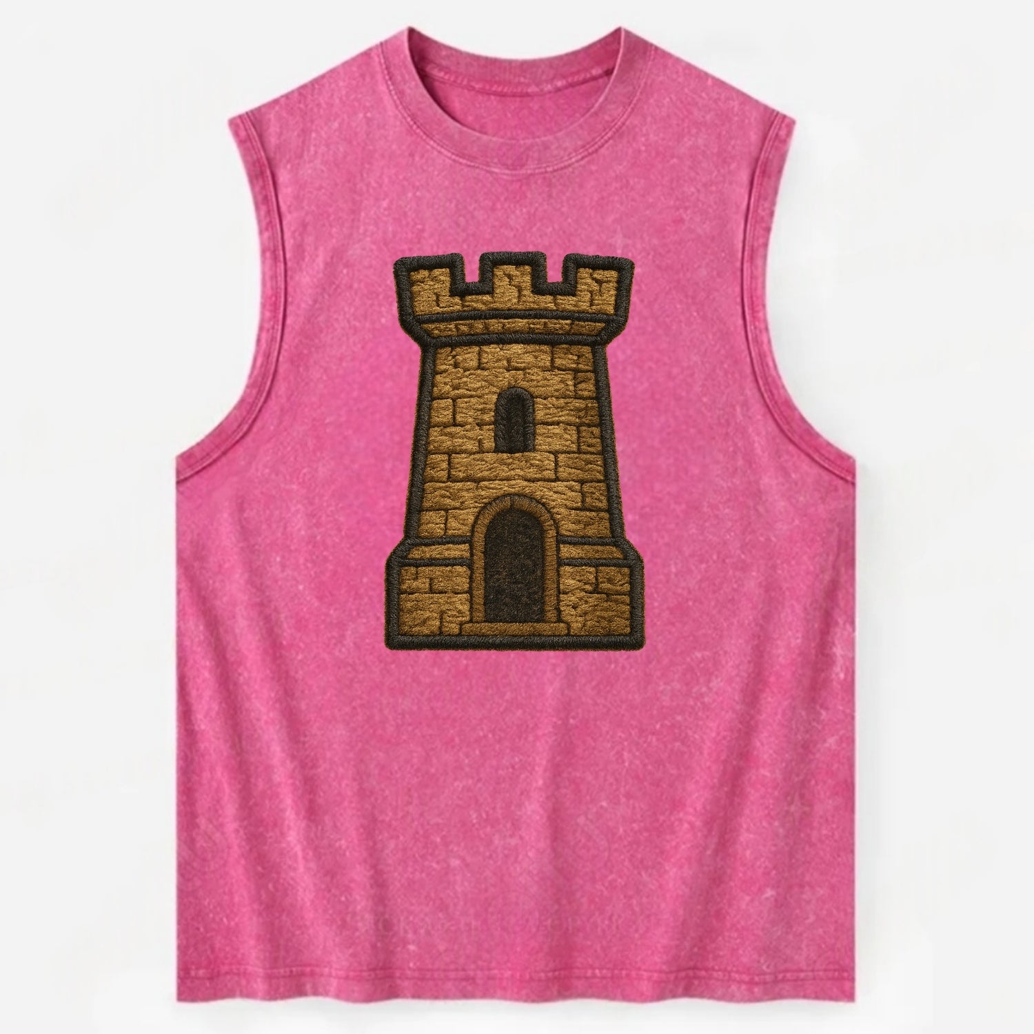 Castle Tower  - Vintage Washed Tank - Pink