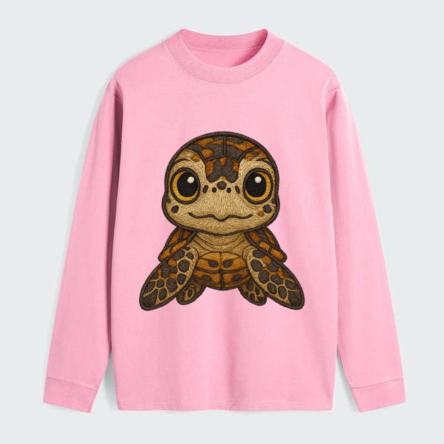Baby Hawksbill Turtle - amber and brown shell pattern, curious golden - Classic Long Sleeve Shirt - Pink