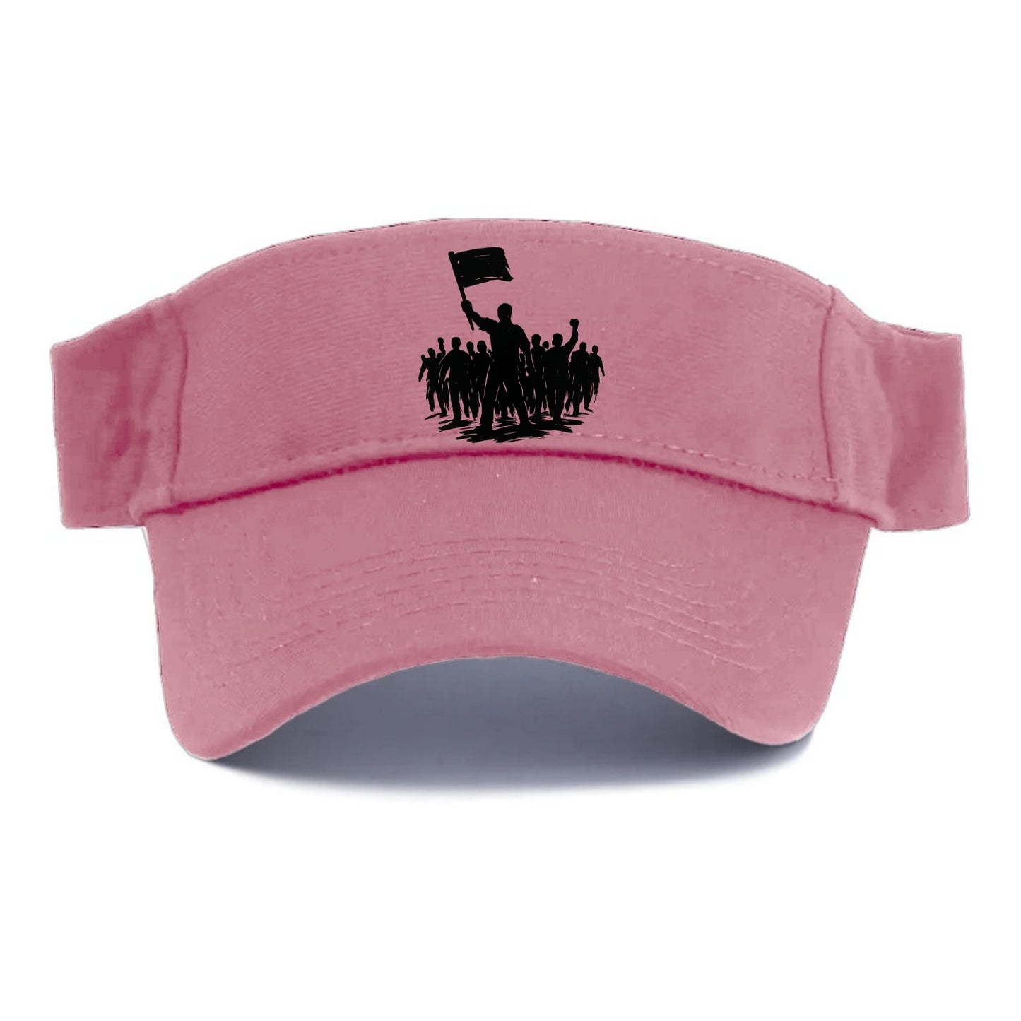 Crowd of protesters marching - solidarity movement ink painting - Visor - Pink