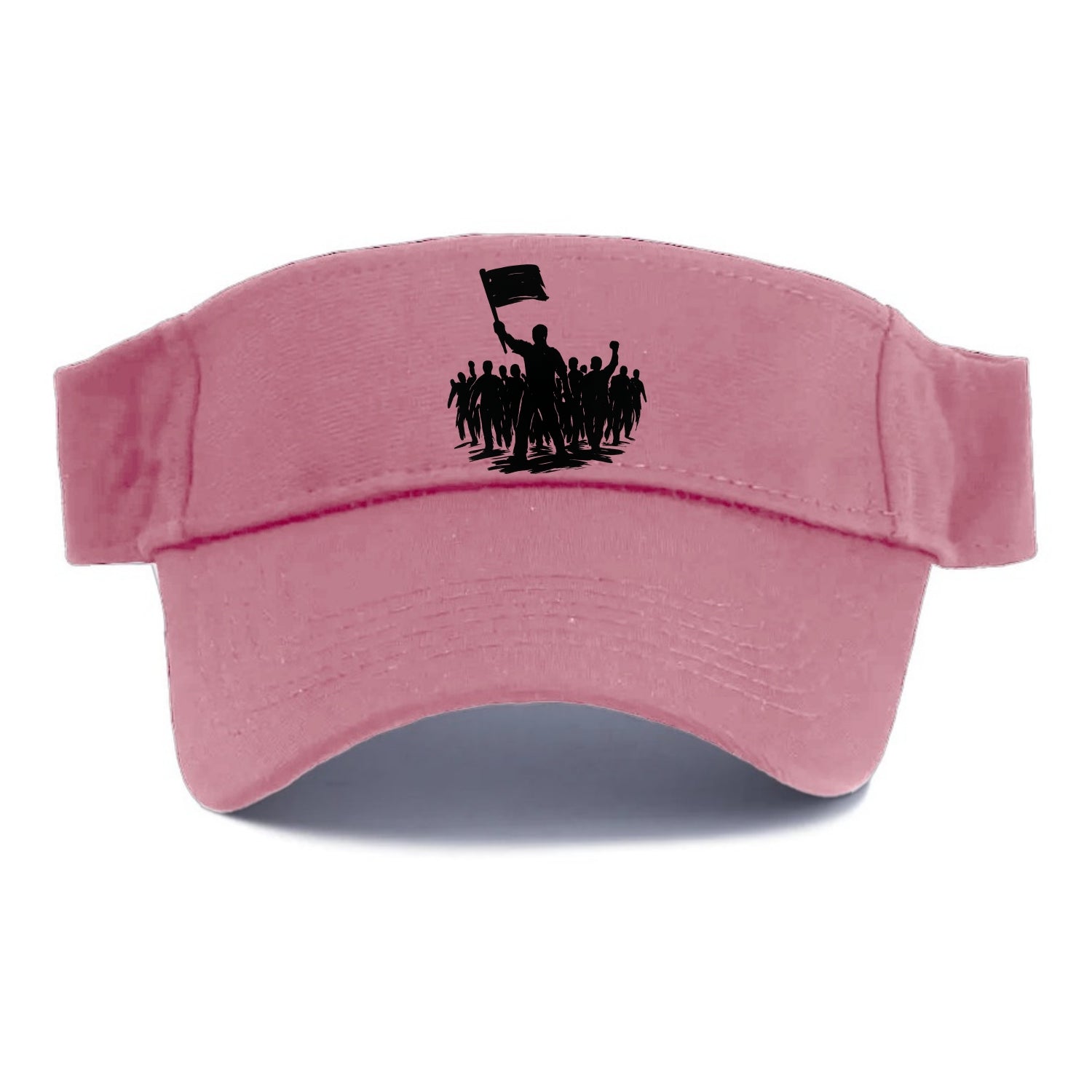Crowd of protesters marching - solidarity movement ink painting - Visor - Pink