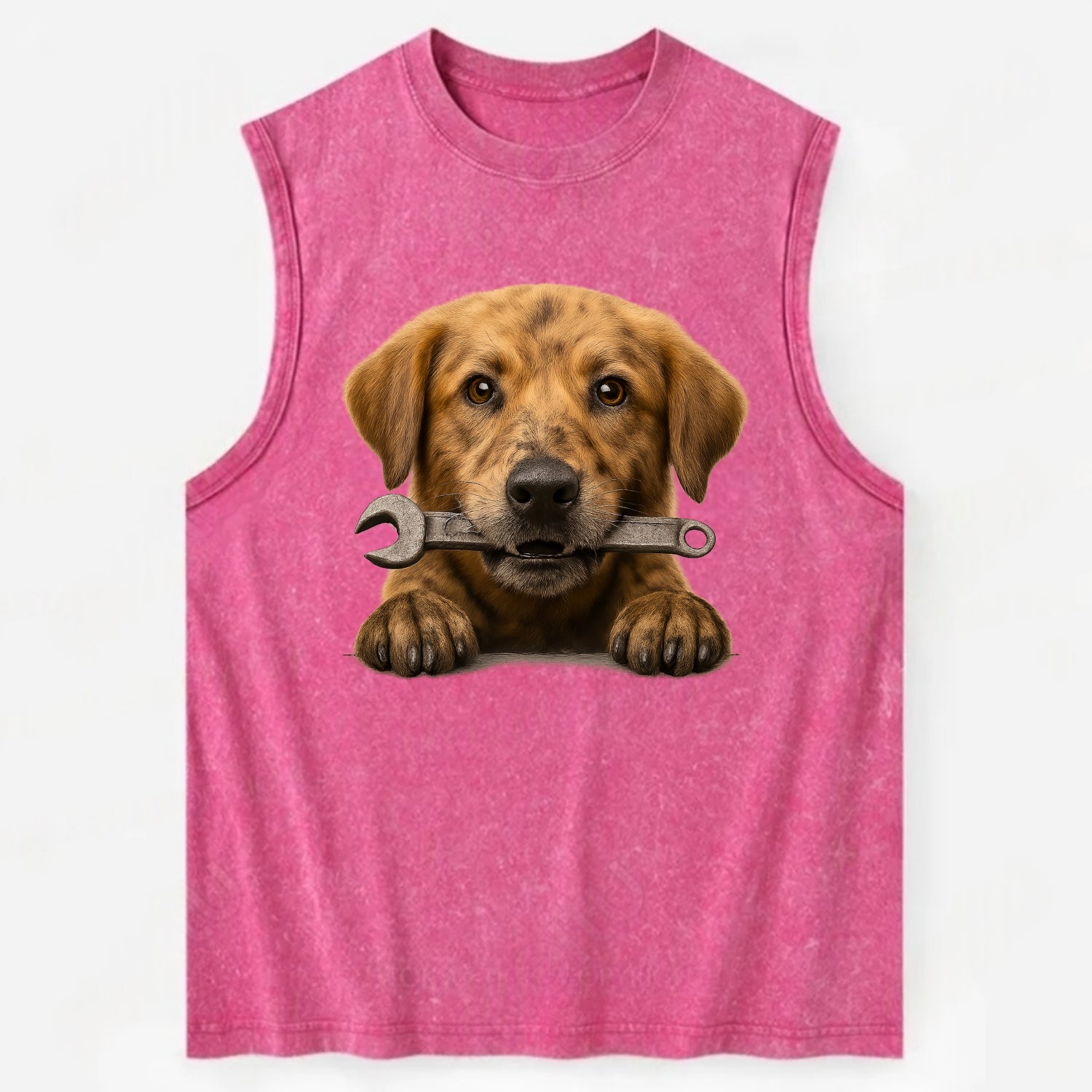 Mechanic Dog  - Vintage Washed Tank - Pink